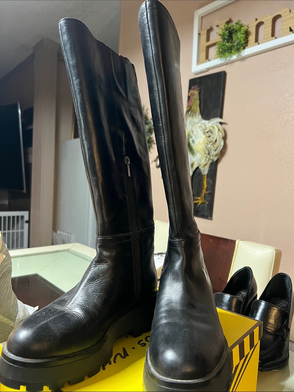 Vince Camuto Black Over-the-Knee Leather Boots